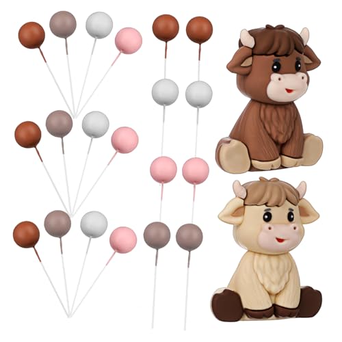 HEMOTON Kuh Kuchen Bauernhof Tier Dekorationen Party Liefert Baby Dusche Cupcake Topper Dekorative Set von HEMOTON