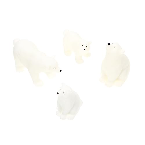 HEMOTON 1 Satz Polarbären Modelle Realistische Tierfiguren Zur Dekoration Für Mikrolandschaft Ornamente Lernspielzeug Für Frühkindliche Entwicklung 4 Stück von HEMOTON