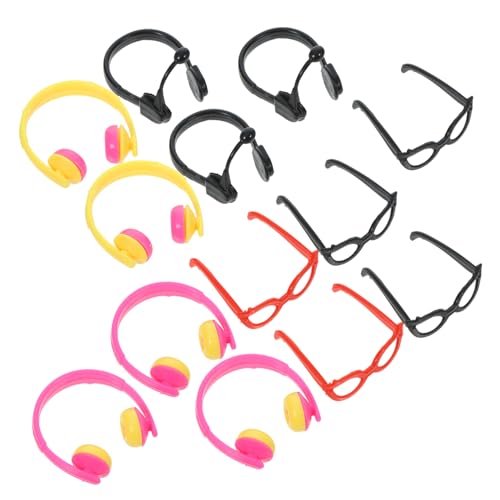 HEMOTON Mini-Puppen-Headset Und Brille 30 cm Zum Spielen Mit Puppen Mädchen Leichtes Zubehör Aus Kunststoff von HEMOTON