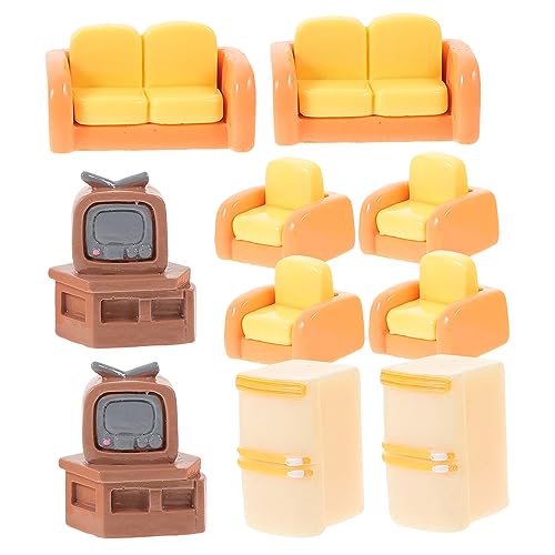 HEMOTON 1 Satz Puppenhaus Kleines Sofa Miniatur-Sofa-Modell Miniaturfernsehmodell Mini-Foto-Requisite Für Den Fernseher Mini-Sofa-Modell Miniatur-einzelsofa Kleines Einzelsofa Kunstharz von HEMOTON