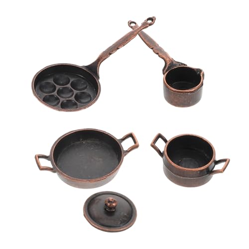 HEMOTON Puppenhaus-küchenzubehör-Set – Miniatur-metalltopf & Für Kinder – Retro-kochset Zum Spielen Im Puppenhaus von HEMOTON
