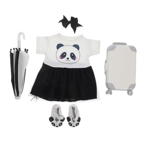 HEMOTON Puppen-Outfit-Set Wiederverwendbar 18 Zoll Puppenkleidung Abs-Kunststoff Koffer Regenschirm von HEMOTON