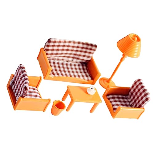 HEMOTON 1 Set Mini-puppenhausmöbel-Set – Mini-Sofa Tisch Stehlampe Ornamente Für Die Kinderzimmerdekoration von HEMOTON