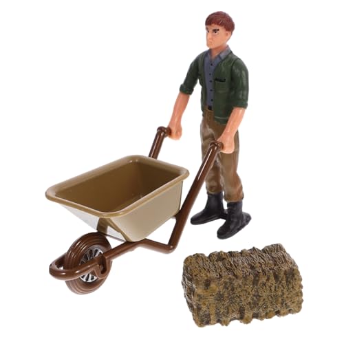 HEMOTON 1 Satz Simulationsszenenmodell Landarbeiterfiguren Mikro-landschafts-Requisiten Bauernhof Puppenhaus Requisiten Farmszenenmodell Mini-Bauernhof-Ornament Plastik von HEMOTON