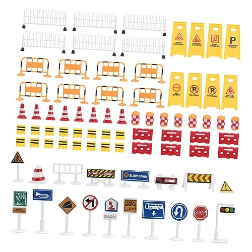 HEMOTON 1 Satz Simulierte Verkehrsbarrikaden Spielzeug-Verkehrsschilder Spielset mit Straßenschildern für Kinder elektrisch das Schild Ampel Spielzeugset Plastik von HEMOTON