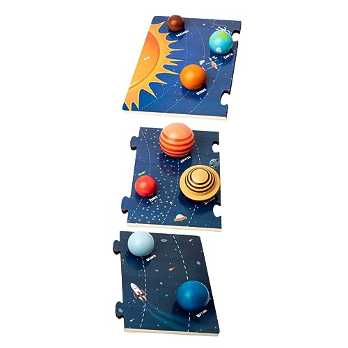 HEMOTON 1 Satz Sonnensystem frühpädagogische Puzzlespielzeuge Planetenpuzzle aus Holz Kinderspielzeug Kinder Puzzle Kleinkindspielzeug Kleinkind-Puzzle Puzzle Holzspielzeug Berühmtheit von HEMOTON