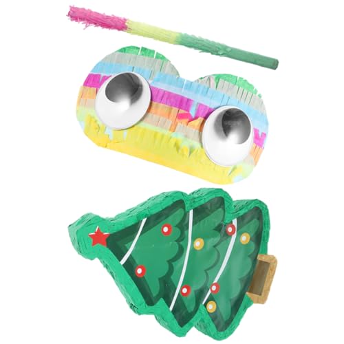 HEMOTON 1 Satz Stereo-piñata Dekoration Hängen Party Bänder Weihnachten Streifen Bleistift Weihnachtsbaum Weihnachtsbaumdekoration Weihnachtsbaum Mini Pinata Dekorationen Aufkleber Papier von HEMOTON