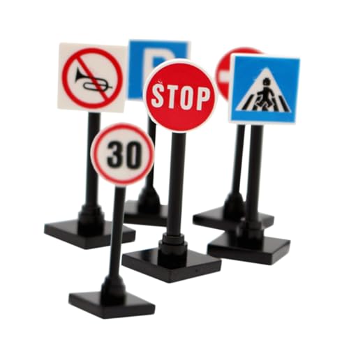 HEMOTON 1 Satz Straßensperre Im Stadtverkehr Verkehrszeichenmodelle Straßenschild-Spielzeug Straßenschilder Verkehrszeichen Spielzeugverzierung Kind Puzzle Indikator Abs von HEMOTON