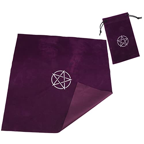 HEMOTON 1 Satz Tarot-Karten-tischdecke Tarotkartendecks Orakelkartendecks -Vinyl Tarot-tischdecke Tarot-Tasche Tischdecke Für Tarot-Spiele Tarotdecks Tarot-Buch Flanell Violett von HEMOTON