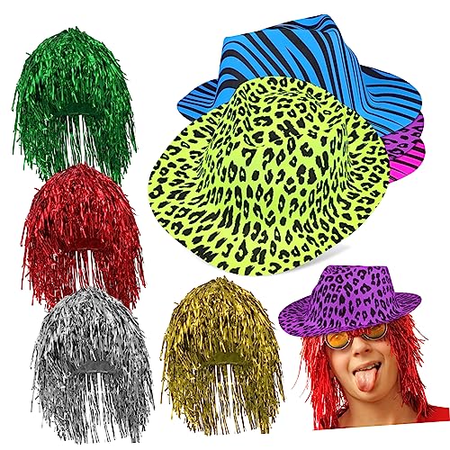HEMOTON Neonhut Partyrequisiten Für Erwachsene Mit Tiermuster Lametta-perücke Rave-hüte Neon-partyhüte Für Damen Herren Kostümpartys Karneval HEMOTON Neonhut Partyrequisiten Für Erwachsene Mit Tiermuster Lametta-perücke Rave-hüte Neon-partyhüte Für Damen Herren Kostümpartys Karneval von HEMOTON