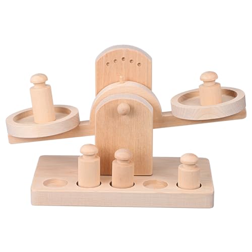 HEMOTON Waage Für Die Ersten Jahre - Holzwaage Spielzeug - Montessori Spielzeugwaage - Pädagogisches Kinderspielzeug von HEMOTON