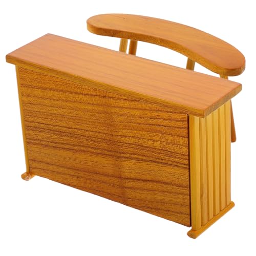 HEMOTON 1 Satz Zubehör für Puppenhäuser Puppenhaus Blockhaus für Puppen Behälter mit Deckel Möbel Puppenstube Einrichtung kleines Hauszubehör Mini-Schreibtisch Holz Light Brown von HEMOTON