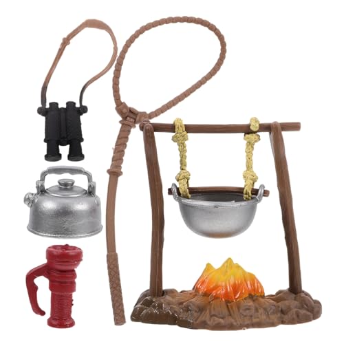 HEMOTON Pädagogisches Campingspielzeug Für Kinder – Überlebensausrüstung Mit Künstlichem Lagerfeuer Und Kessel – Perfekt Für Fantasievolles Spielen von HEMOTON