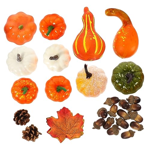 HEMOTON 1 Satz herbstdeko Halloween Pumpkin Halloween Goodies gartendeko Künstliche Halloween-Kürbisse Kürbisse aus künstlicher Ernte künstliche Ahornblätter herbstliche Dekoration Schaum von HEMOTON