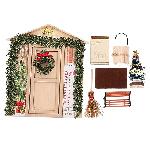 HEMOTON 1 Satz puppenhaus wichteltür Miniatur Besen Geschenke Spielzeug Mini- -Dekor Weihnachts-Miniatur-Ornament-Kit klein Lieferungen Baby Requisiten Ob11 Zubehör hölzern Weiß von HEMOTON