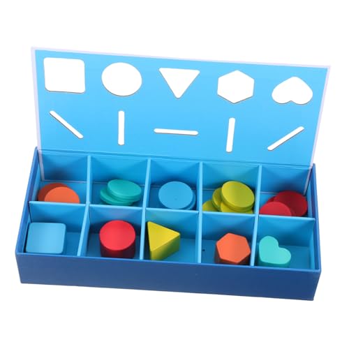 HEMOTON 1 Schachtel Holz Formen Sortierbox Montessori Lernspielzeug für Kleinkinder Nachhaltiges Material Farb Formerkennend Feinmotorik Fördernd Pädagogisches Steckspielzeug von HEMOTON