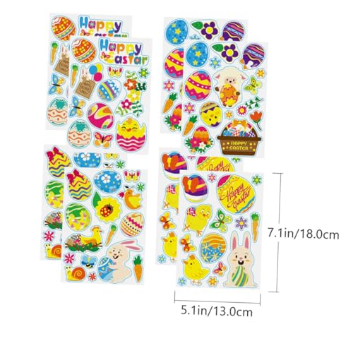 HEMOTON 1 Set Pcs Ostern Ei Bunny Aufkleber Dekoration Aufkleber Wand Aufkleber Fenster Aufkleber Wand Aufkleber Für Ostern PVC von HEMOTON