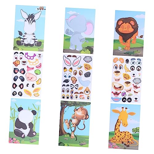 HEMOTON 1 Set Aufkleber Zum Wechseln Von Tiergesichtern Die Tieraufkleber Für Kindergeschenke Kindergeschenke Nagelaufkleber Kinderaufkleber Tiere Kinderaufkleber Machen Sie von HEMOTON