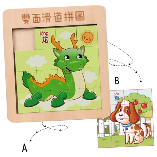HEMOTON 1 Set Baustein Mädchen Mädchen Kind Puzzles Puzzles Finger Slide Puzzle Holz von HEMOTON