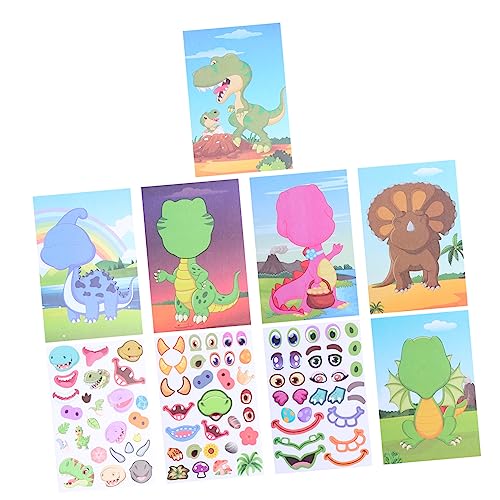 HEMOTON 1 Set Dinosaurier Mix and Match Aufkleber Dinosaurier Match Aufkleber Make A Face Aufkleber Aufkleber Dinosaurier Und Match Aufkleber von HEMOTON