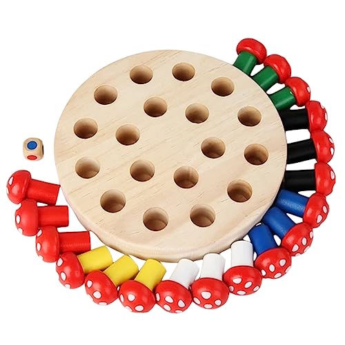 HEMOTON 1 Set Erinnerungsschach Kinderschach Frühes Lernspielzeug Kinder Lernspielzeug Früherziehung Schach Kreatives Schachspielzeug Farbsortierspiel Spielzeug Holz Rot von HEMOTON