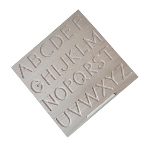 HEMOTON 1 Set Holzrillen Übungsbrett Für Kalligraphiewörter Lernbrett Für Wortrechtschreibung Für Kognitives Lernen Aus Holz Buchstaben Rechtschreibbrett Beige von HEMOTON