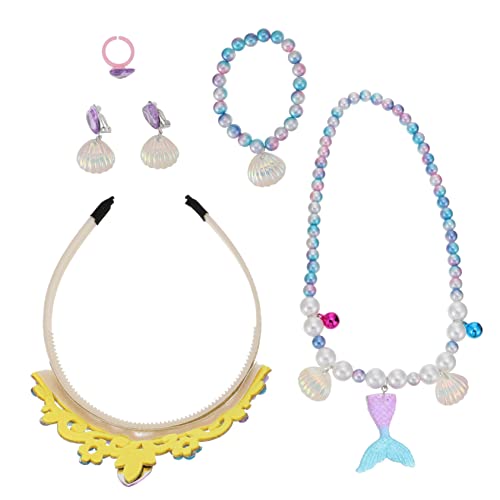 HEMOTON Prinzessin Meerjungfrau Kostüm Zubehör Mädchen Schmuck Set Halskette Armband Ohrringe Für Spielen von HEMOTON