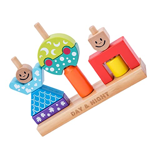 HEMOTON 1 Set Kreative Bausteine ​​Kinderspielzeug Kinderspielzeug Holzspielset Interaktives Holzspielzeug Lernblöcke Blockspielzeugmodul Buche Zum Stapeln von HEMOTON