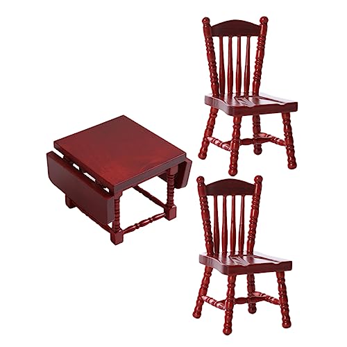 HEMOTON 1 Set Küchentisch Und Stuhl Modell Tiny Homes Tiny Houses Puppenhausmöbel Stuhl Für Tische Kleines Kleines Miniaturhaus Zubehör Möbel Im Maßstab 1/12 Holz Rot HEMOTON 1 Set Küchentisch Und Stuhl Modell Tiny Homes Tiny Houses Puppenhausmöbel Stuhl Für Tische Kleines Kleines Miniaturhaus Zubehör Möbel Im Maßstab 1/12 Holz Rot von HEMOTON