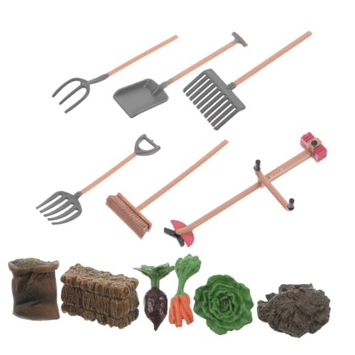 HEMOTON 1 Set Mini Farmwerkzeuge Spielset Zum Gemüseanbau Spielset Für Farmfutter Mini Farmzubehör Miniatur Farmgeräte Farm Tortenaufsätze Farm Szenenmodell Simulationswerkzeuge von HEMOTON