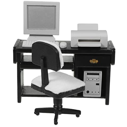 HEMOTON 1 Set Mini Möbelmodell Büro Schreibtischmodell Batterielicht Batterien Automatik Mini Feuer Plüsch Mini Tastatur Fingerabstandshalter Handschrift Tragbarer Lidschatten von HEMOTON