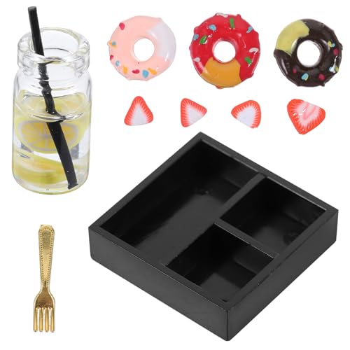 HEMOTON Miniatur-Snack-spielzeugmodell Zum Vortäuschen Von Spielzeug Aus Harz Mini-nachmittagstee-Set Snack-Donuts von HEMOTON
