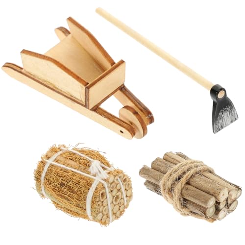 HEMOTON Niedliche Bauernhaus-Requisiten Miniatur-Outdoor-Hoe-brennholz-Set Werkzeuge Für Puppenhaus- von HEMOTON