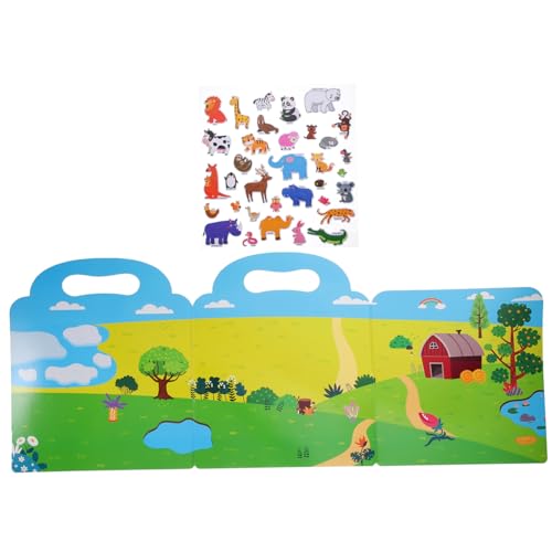 HEMOTON Pädagogisches Stickerbuch Für Kinder – Lustiges Und Wiederverwendbares Aktivitätsbuch Kleinkindspielzeug Für Jungen Und Mädchen Mit Leicht Abziehbaren Aufklebern von HEMOTON