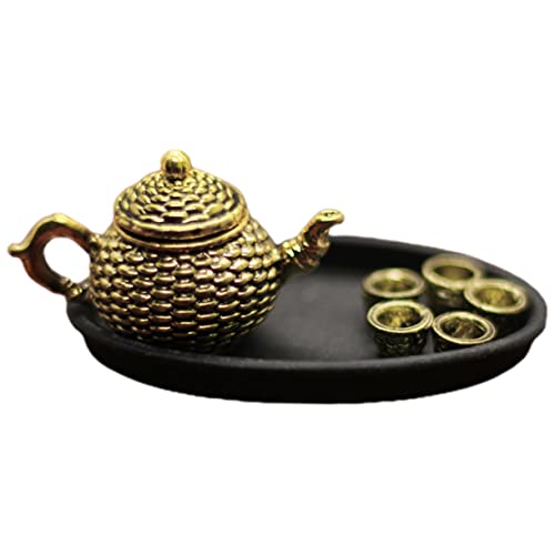 HEMOTON 1 Set Puppenhaus Mini Winzige Häuser Teekannen Kleines Teetassen Teebecher Kleines Miniatur Teetasse Küche Spielset Teezubehör Mini Zubehör Metall von HEMOTON