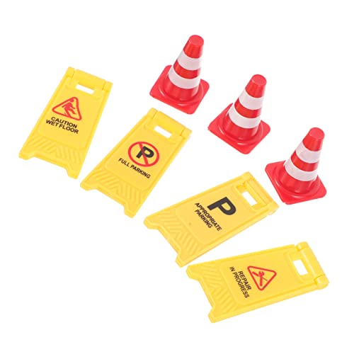 HEMOTON 1 Set Puppenhaus Warnschild Verkehrsschilder Auto Autos Fußball Süße Verkehr Kleine Spielmatte Auto Aufbewahrung Auto Spiele Gelb Kunststoff von HEMOTON