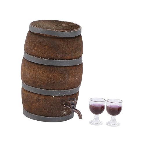 HEMOTON 1 Set Puppenhaus Weinflaschen Gläser Becher Schnapsöffner Küche Alkoholregal Minibretter Ausgießer Tasse Charcuterie Herstellung Spender Spiel Schnaps Getränkedeckel Maschine von HEMOTON