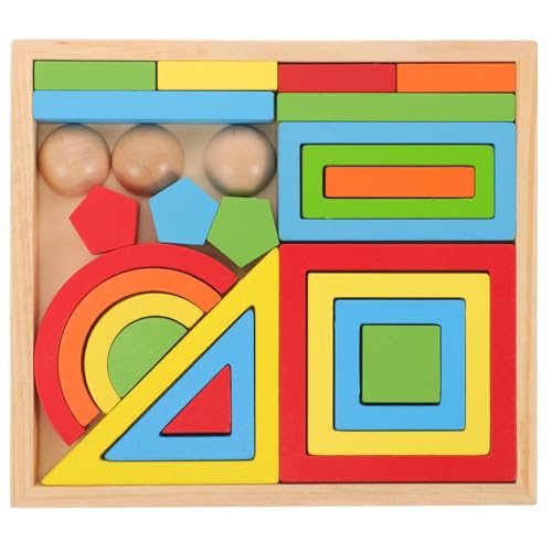 HEMOTON 1 Set Regenbogen Bausteine Geometrischer Baustein Kinderspielzeug Erkennungsspielzeug Kindererkennungsspielzeug Bausteinspielzeug Kinderlernspielzeug Geometrisches Aus von HEMOTON