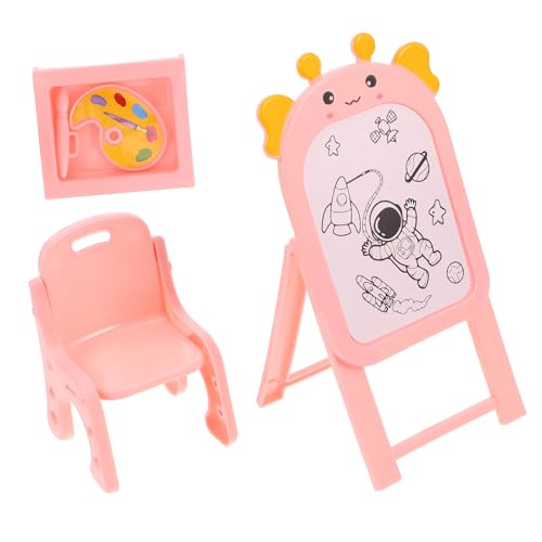 HEMOTON 1 Set Simulation Staffelei Ornamente Prinzessin Staffelei Für Kleine Puppe Möbel Mini Hocker Staffelei Das Mädchen Kunststoff von HEMOTON