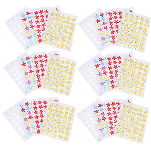 HEMOTON 1 Set Sternaufkleber Nagelaufkleber Laptopaufkleber Scrapbookaufkleber Briefpapieretiketten Belohnungsaufkleber Für Schüler Sternförmige Klebeaufkleber Silberne Aufkleber von HEMOTON
