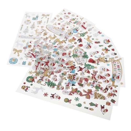 HEMOTON Weihnachtsdekorationen 8 Blätter Mit Dekorativen Cartoon-aufklebern Für Fenster Wände Und Scrapbooking von HEMOTON