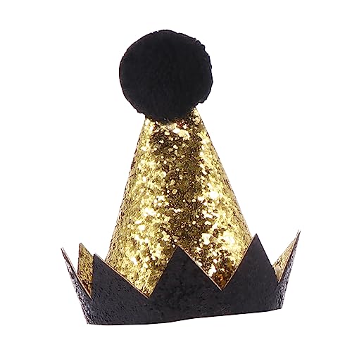 HEMOTON 1 Stück Kindergeburtstag Foto Requisiten Glitzer Geburtstagshut lustiger hut cap lustig Kindergeburtstag Fotohut geburtstagdeko lustiger Geburtstagshut Santa Hut Glitzertuch Golden von HEMOTON