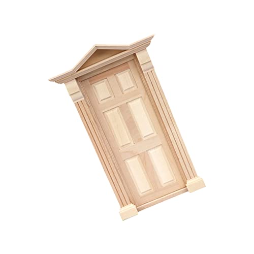 HEMOTON 1 Stück Miniaturtür Haustürdekor Mini Türornament Fenster Miniaturmöbelhäuser Bausatz Kleine Puppenhausmöbel Tragbare Minitür Basteln Miniaturdekor Aus Holz von HEMOTON