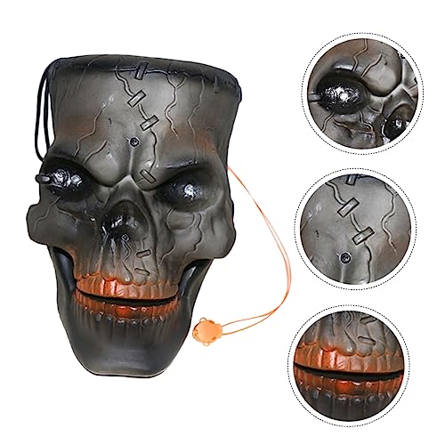 HEMOTON 1 Stück Schädel Batteriebetriebener Skelettkopf Halloween - Skelettkopfschmuck Halloween Party Dekoration - Sensenmann Halloween-Dekorationen Plastik Black HEMOTON 1 Stück Schädel Batteriebetriebener Skelettkopf Halloween - Skelettkopfschmuck Halloween Party Dekoration - Sensenmann Halloween-Dekorationen Plastik Black von HEMOTON
