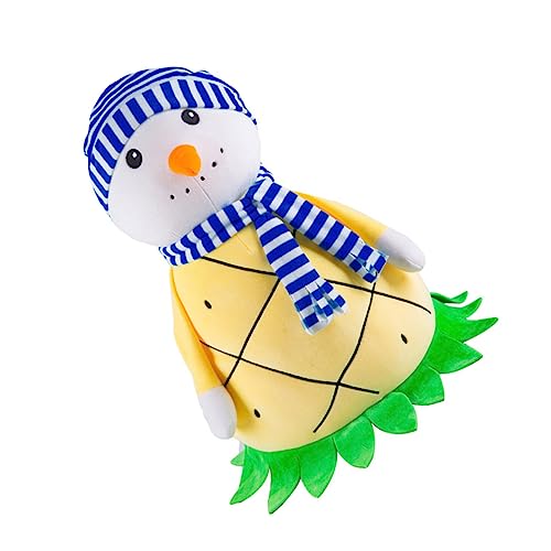 HEMOTON 1 Stück Schneemann-Puppe pummeluff Kuscheltier beschwertes Kuscheltier Weihnachts präsente Weihnachtshandwerkspuppe Puppenspielzeug Hochwertige Daunenbaumwolle Yellow von HEMOTON