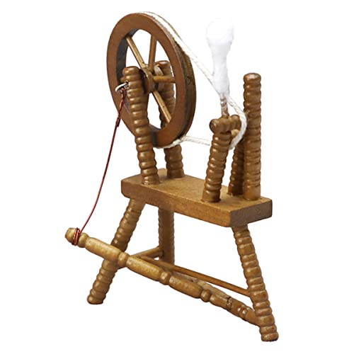 HEMOTON 1 Stück Vintage Spinnrad Ornament Miniatur Spinnrad Drohnen Modellhaus Farbstoffe Für Waschmaschinen Handpuppenhaus Zubehör Spinnrad Puppenhaus Aufrollvorrichtung Aus Holz von HEMOTON