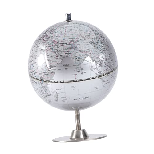 HEMOTON 1 Stück Weltkugel für den Unterricht Globen interaktiv Globuskinder Licht Weltkarte World map Earth of All Desktop-Weltkugel mit Ständer Silver von HEMOTON