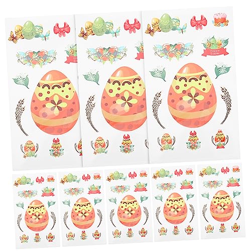 HEMOTON 10 Bögen Osteraufkleber Eieraufkleber Für Heimwerkerbedarf Kinderzimmer Wandaufkleber Scrapbooking Aufkleber Party Aufkleber Aufkleber Für Heimwerker Bastelaufkleber Bunter von HEMOTON