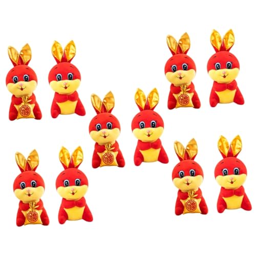 HEMOTON 10 STK Jahr des Hasen-Maskottchens ausgestopftes Kaninchenspielzeug Kinder spielset hasenfiguren hasenpuppe Spielzeuge Kinderspielzeug chinesisches neujahrskaninchenspielzeug Tier von HEMOTON