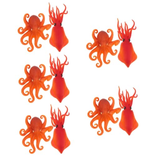 HEMOTON 10 STK Prise Musik Schwimmendes Oktopus-badespielzeug Lebensechter Oktopus Aquarium Oktopus Dekor Simulation Oktopus Spielzeug Meerestiere Spielzeug Plastik Kind Karikatur Modell von HEMOTON